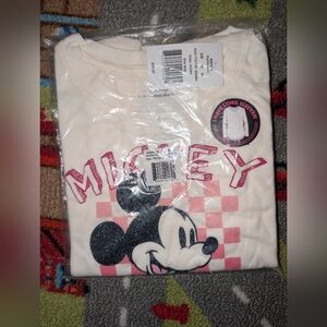 Kohl's Mickey Mouse Long Sleeve Shirt - Cream and Pink